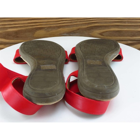 Floopi Size 8 M Women Sandal Ankle Strap Red Synthetic - Picture 9 of 10